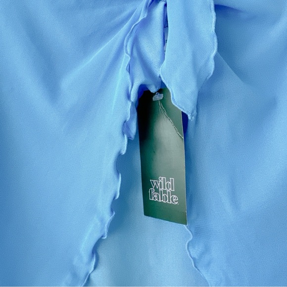 Wild Fable Sarong beach cover up NWT light blue tie front stretchy small medium - Picture 5 of 13